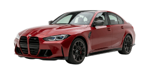 Red BMW performance sedan