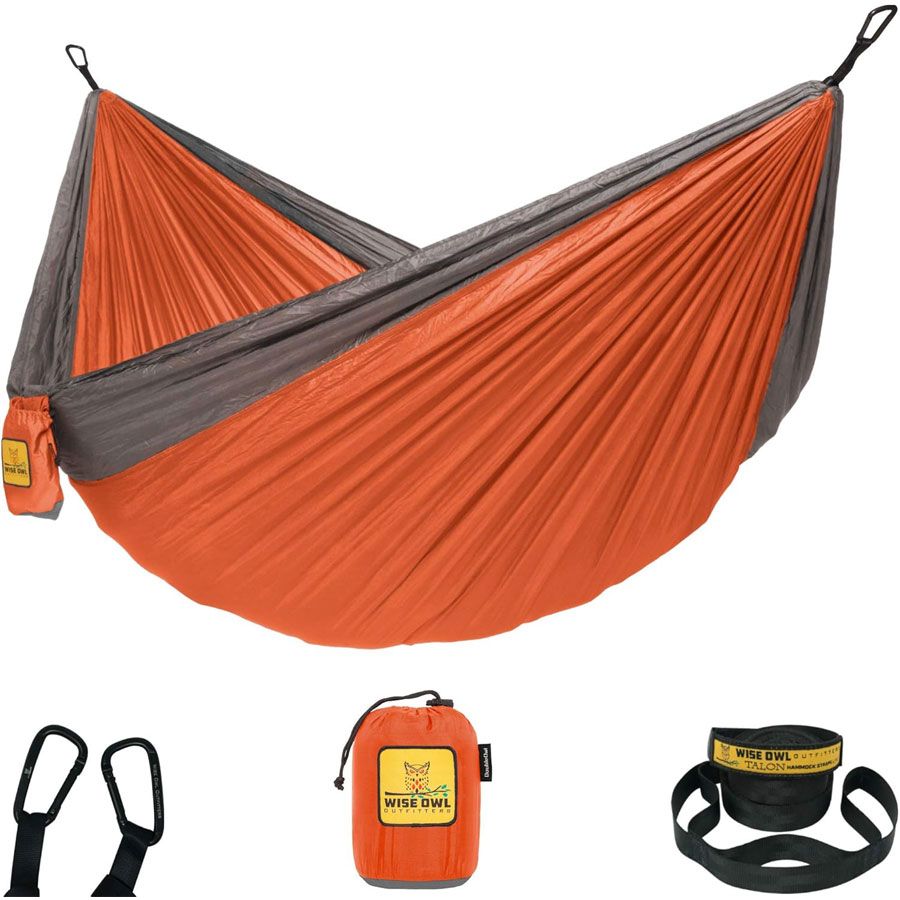 Camping 2 person hammock is a great holiday or birthday gift for people or couples who love to camp in the outdoors