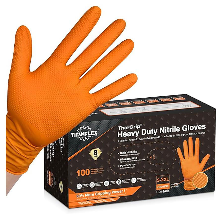 heavy duty nitrile gloves for safely dumping sewer and black tank on your rv trailer camper
