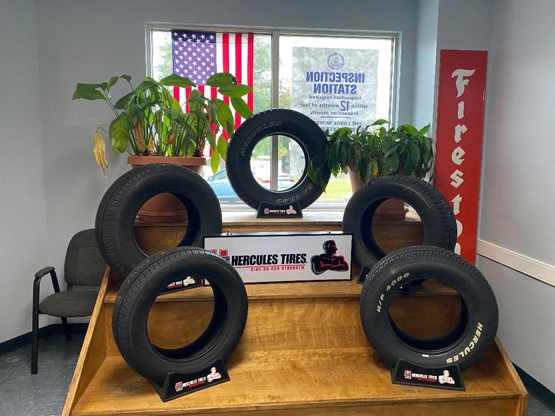 Display Car Tires — Chester, VA — Heveners Tire & Auto