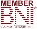 The logo for member bni business network int l.
