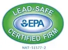 A lead safe certified firm logo on a white background.