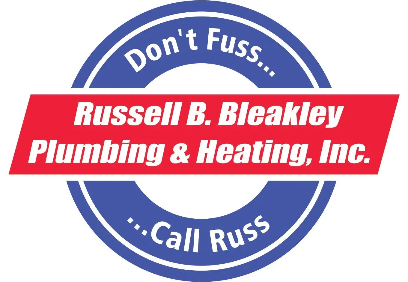A logo for russell b. bleakley plumbing and heating inc.