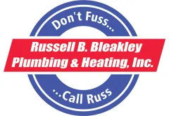 A logo for russell b. bleakley plumbing and heating inc.