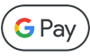 A google pay logo in a white oval on a white background.
