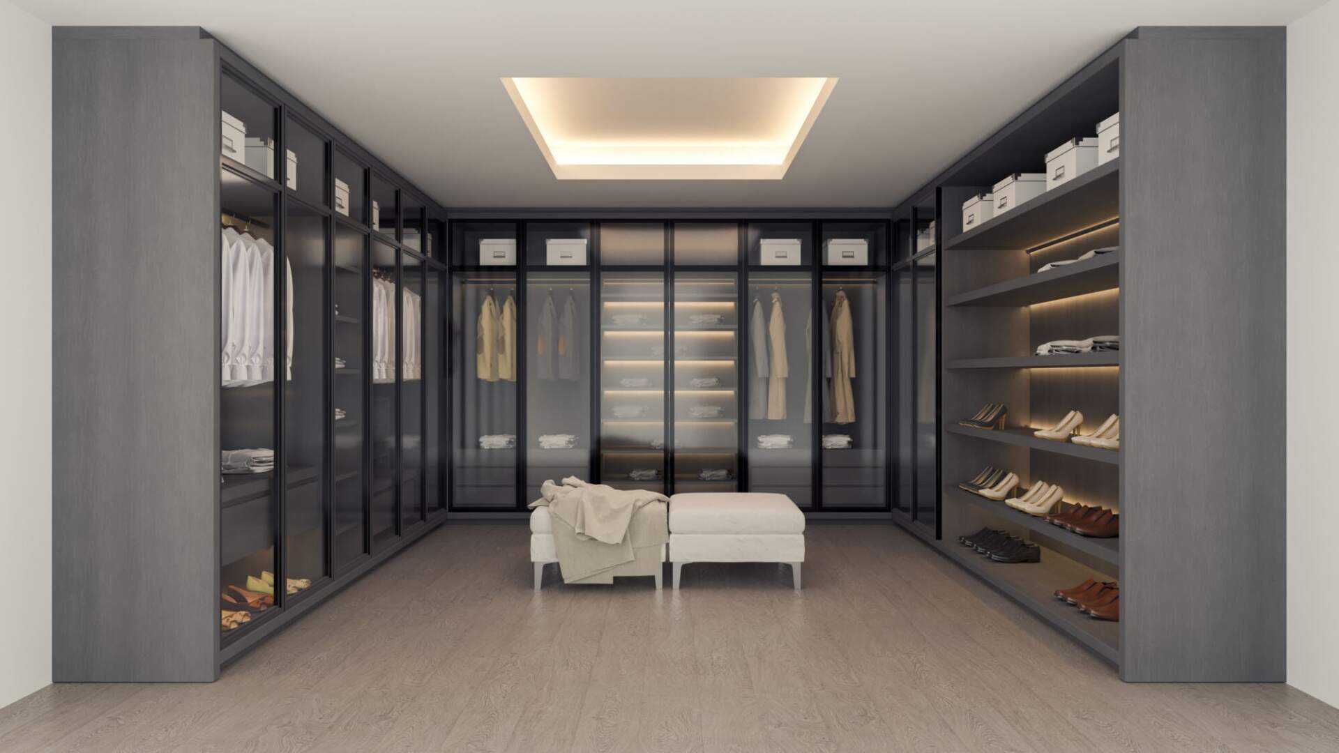 Large Walk-in Wardrobe With Customised Shelfing — Affordable Doors & Wardrobes in Wodonga