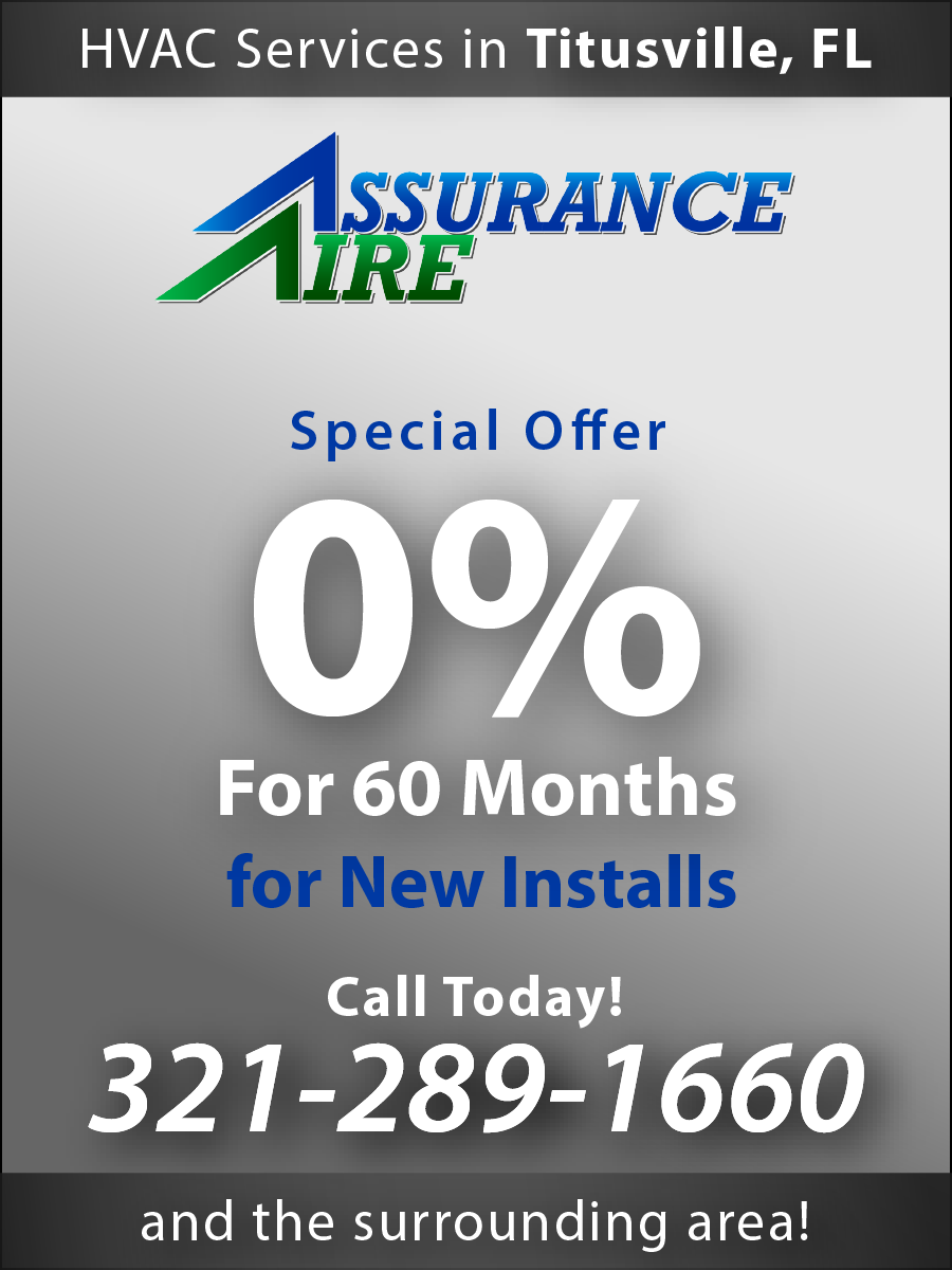 assurance aire hvac promotion 0% for 20 months install