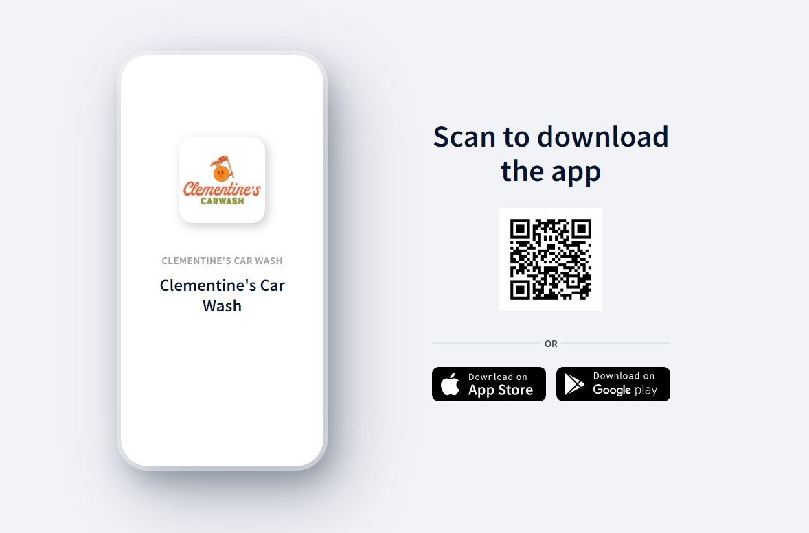 Click to go to link Cartwash app to scan for Clementine car wash logo. 2 wash locations La Grange, Buechel  Rd. Louisville Kentucky . Ttouchfree