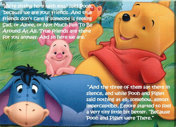A poster of winnie the pooh eeyore and piglet