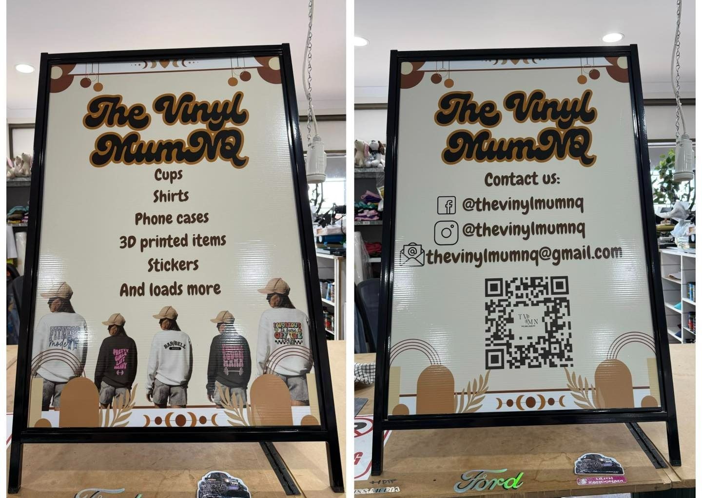 Two-sided a-frame Sign for the Vinyl Mum Nq — That Printed Vinyl Place in Heatley, QLD