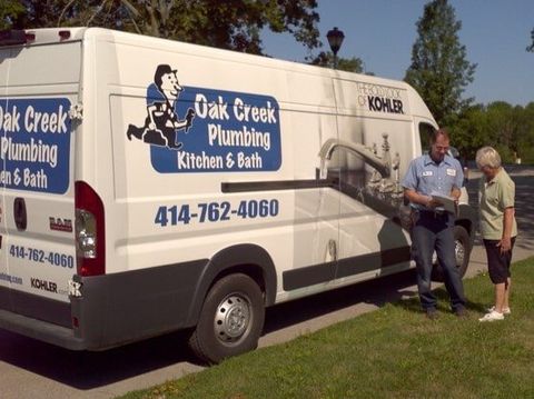 Plumber — Vehicle of Oak Creek Plumbing Kitchen and Bath in Oak Creek, WI