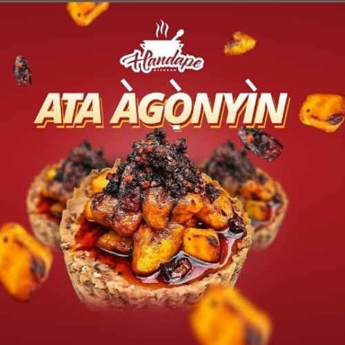 A poster for a restaurant called ata agonyin