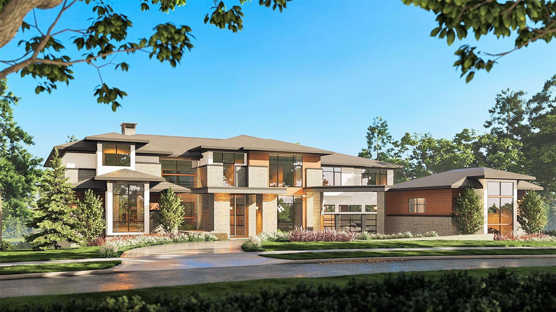 A Large House Surrounded By Trees - Carmel, IN - Goldberg Design Group