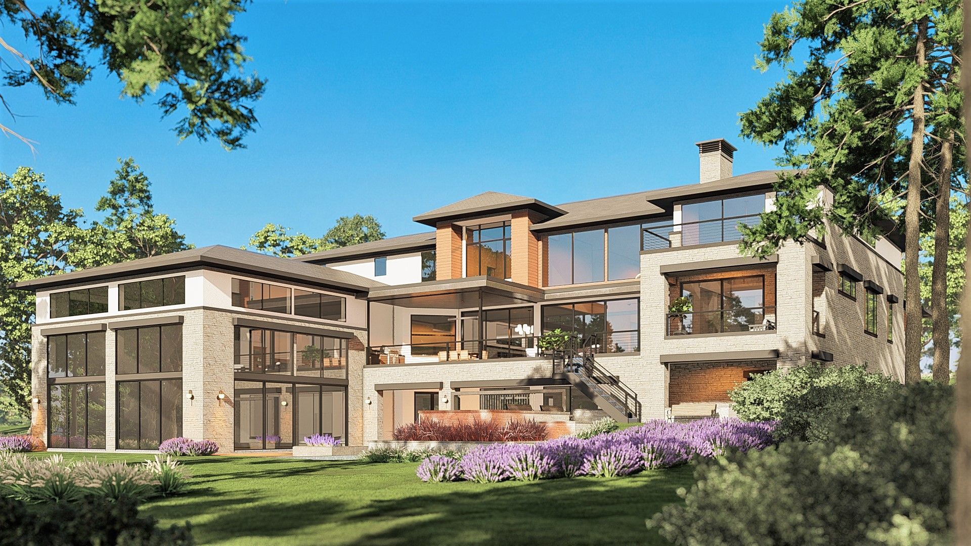 A Large House With A Lot Of Windows - Carmel, IN - Goldberg Design Group