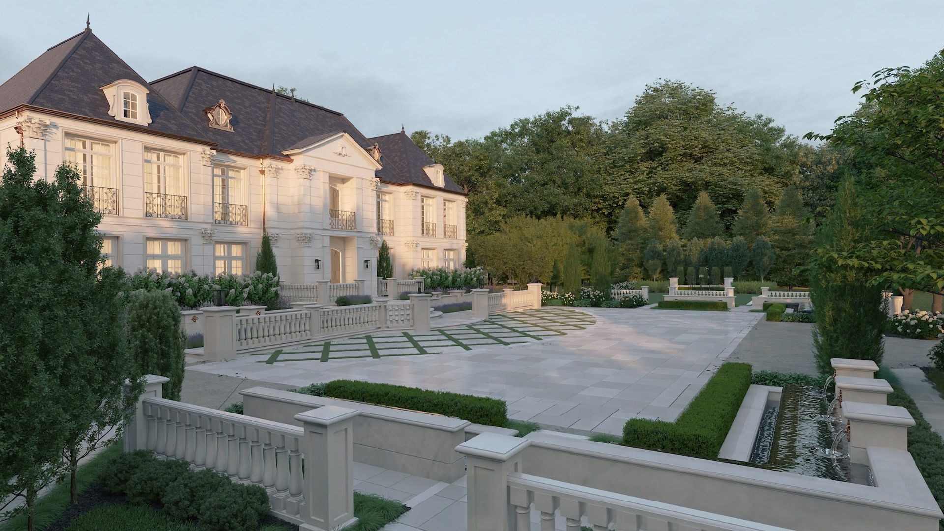 A Large White House With Large Open Area - Carmel, IN - Goldberg Design Group