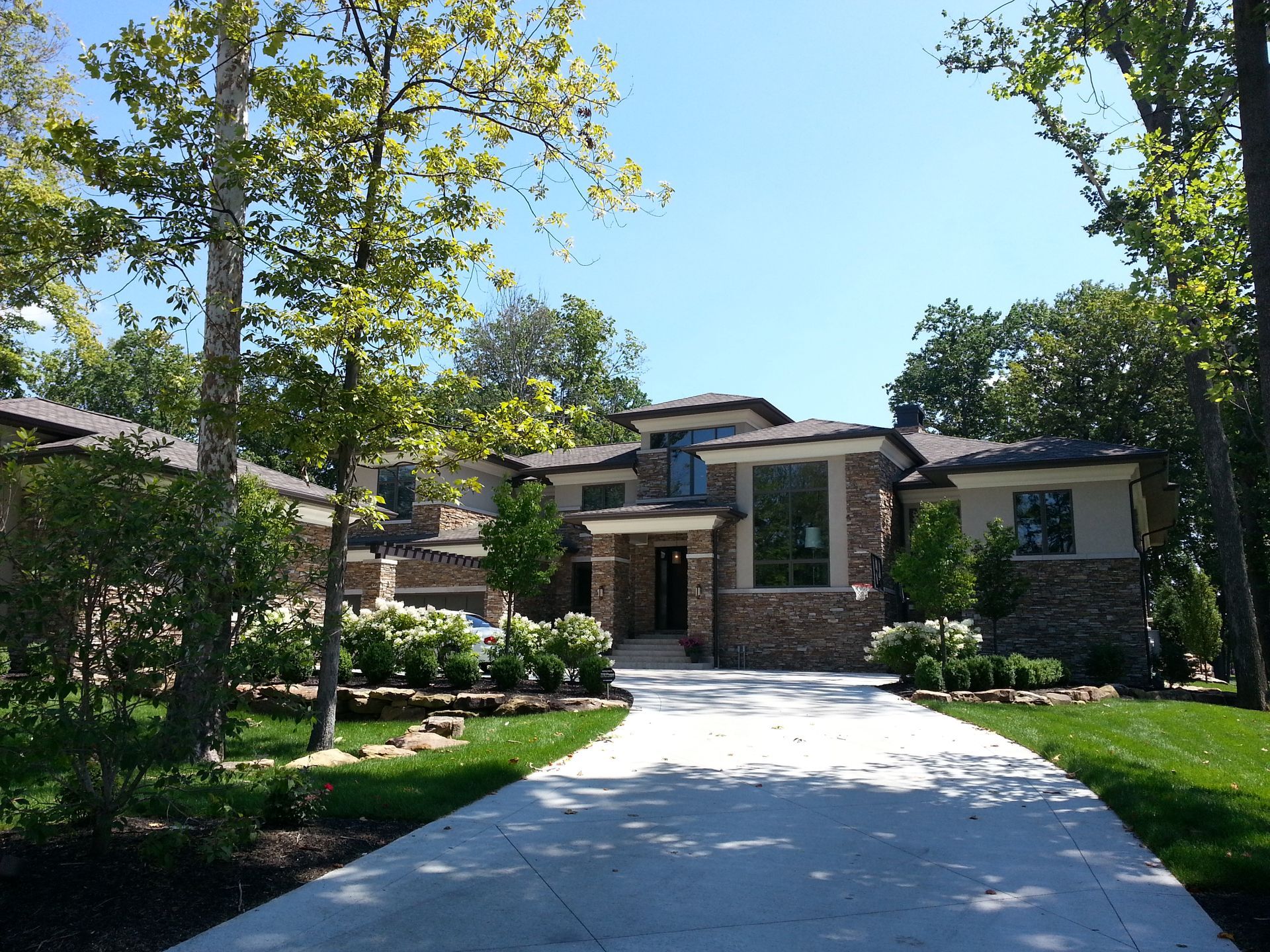 A Large Driveway And A House - Carmel, IN - Goldberg Design Group