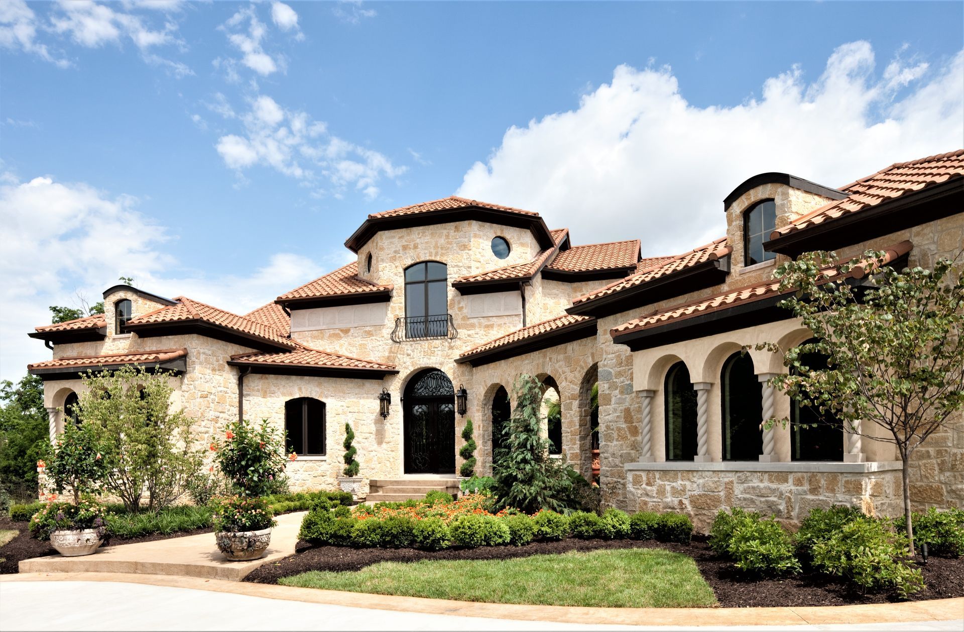 A Large House With A Tiled Roof - Carmel, IN - Goldberg Design Group