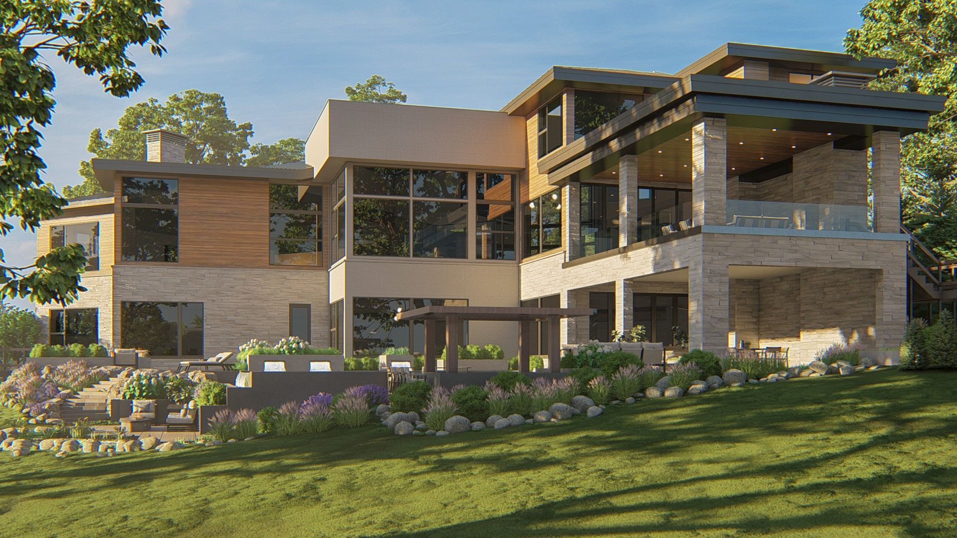 A Large House With A Wide Green Field - Carmel, IN - Goldberg Design Group