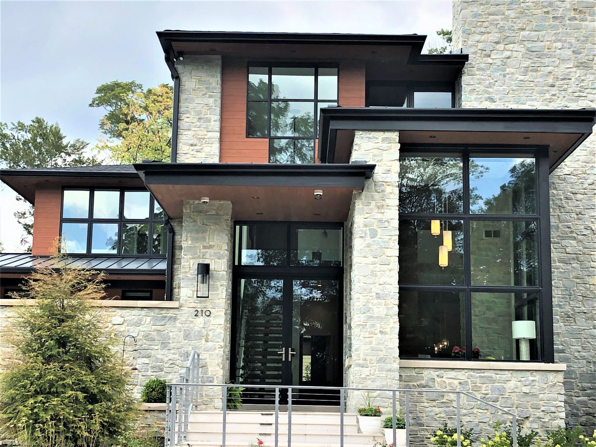 Front Of Modern House - Carmel, IN - Goldberg Design Group