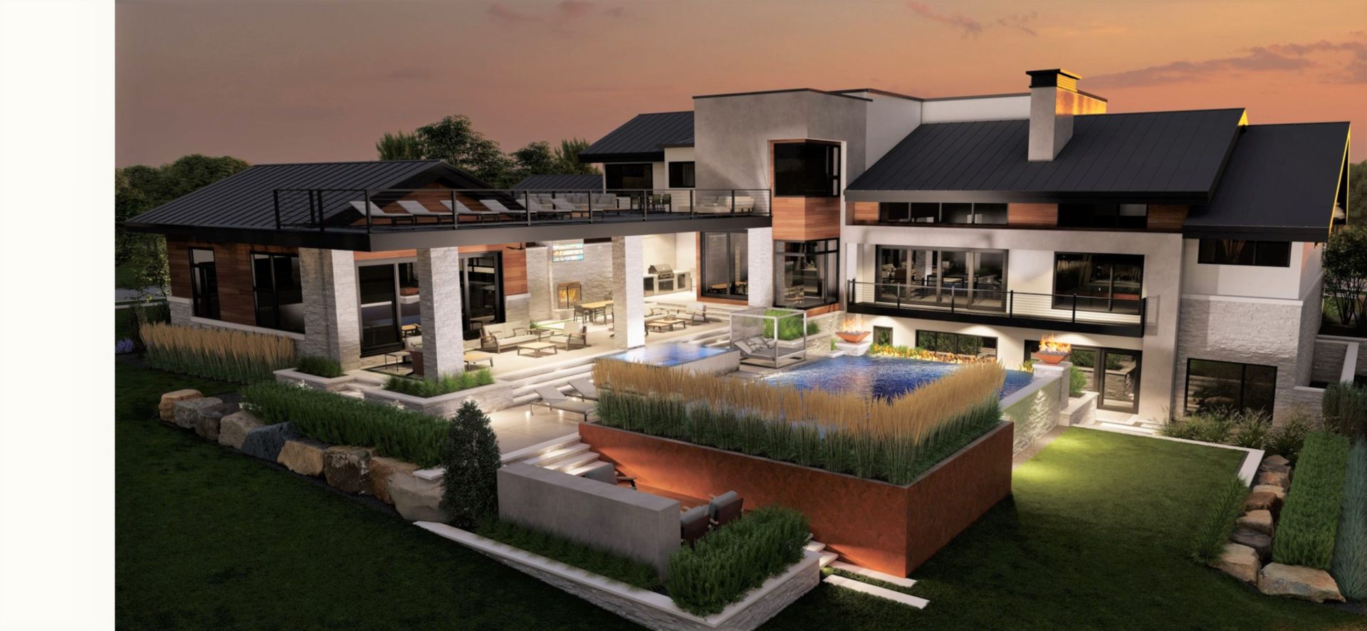 A Large House With A Swimming Pool In The Backyard - Carmel, IN - Goldberg Design Group