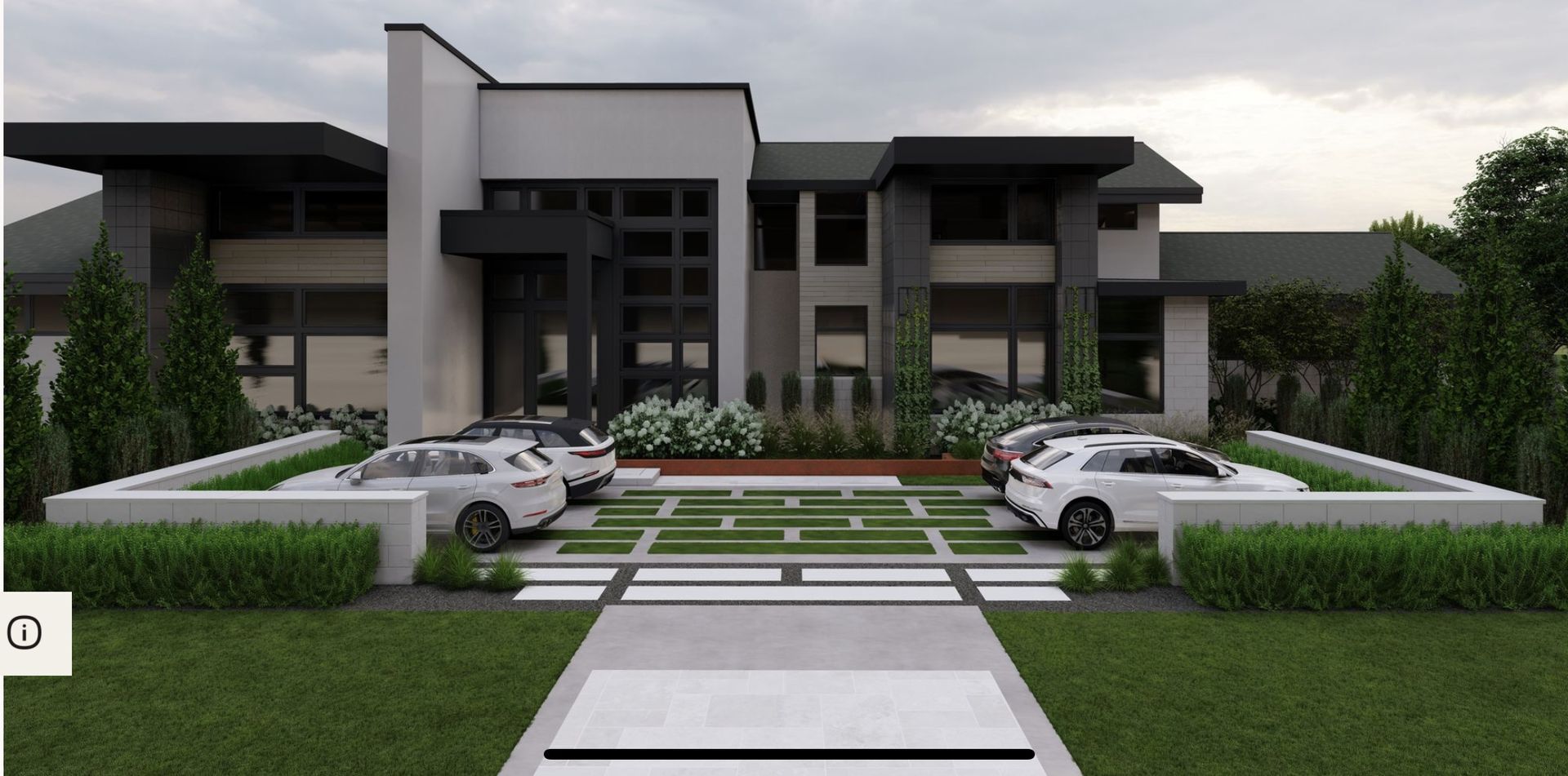 A Large House With Cars Parked In Front Of It - Carmel, IN - Goldberg Design Group