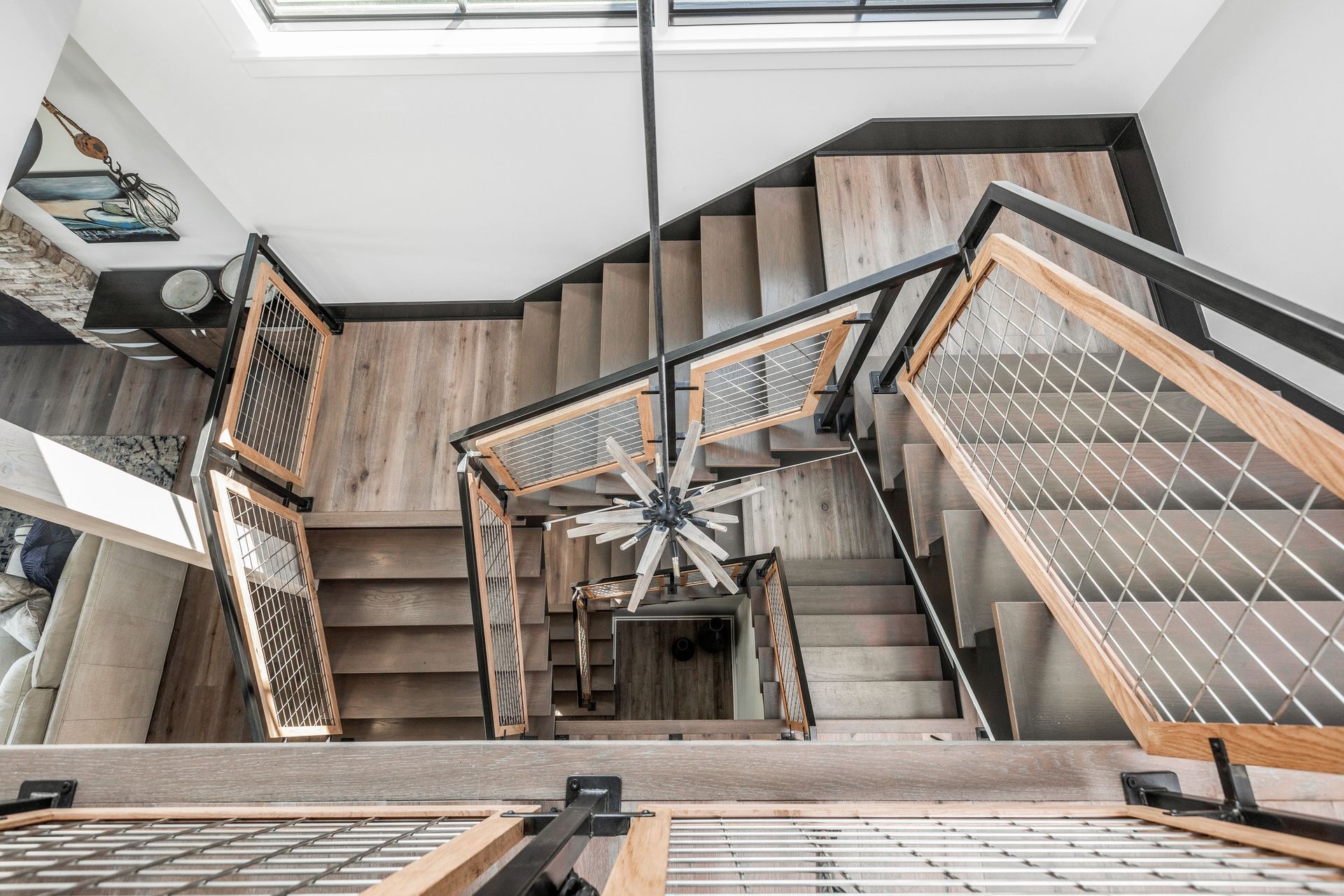A View Of A Staircase From Above - Carmel, IN - Goldberg Design Group