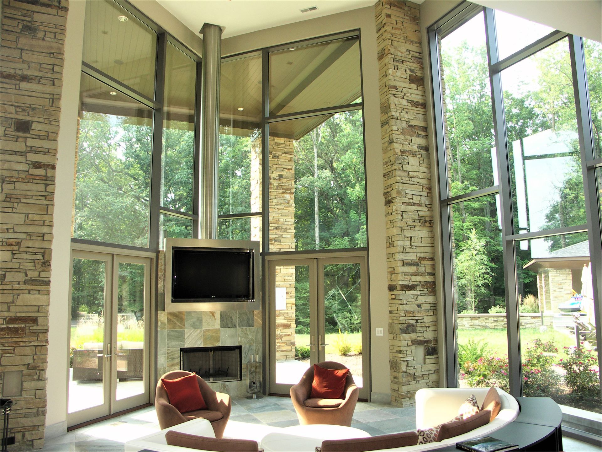 A Living Room With A Modern House Interior - Carmel, IN - Goldberg Design Group