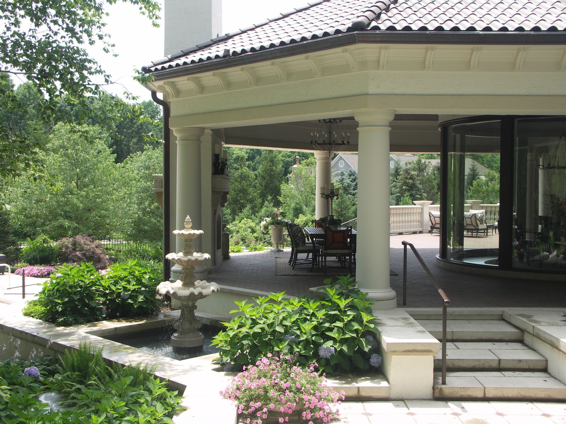 A Gazebo With A Fountain - Carmel, IN - Goldberg Design Group