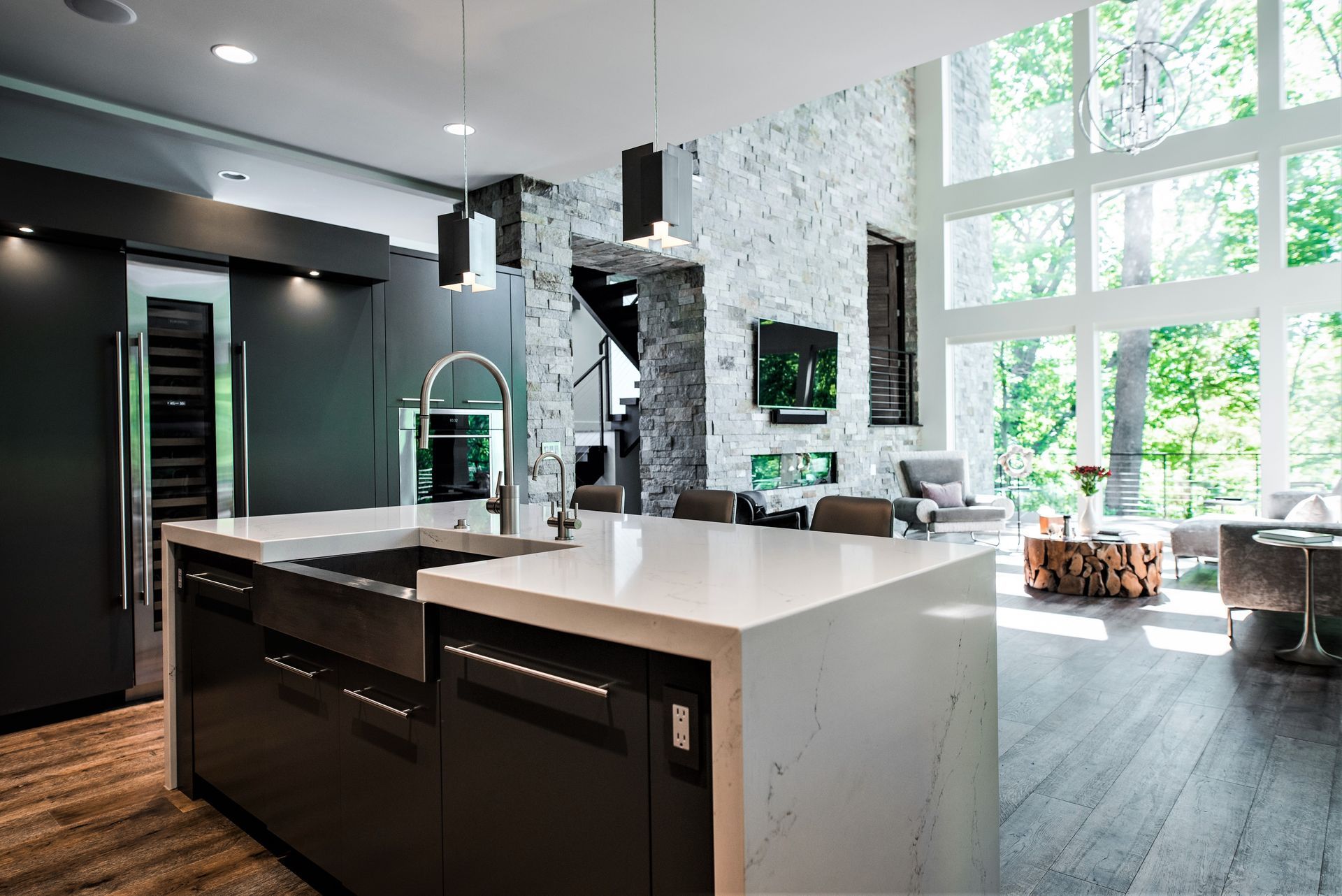 Modern Black And White Kitchen - Carmel, IN - Goldberg Design Group