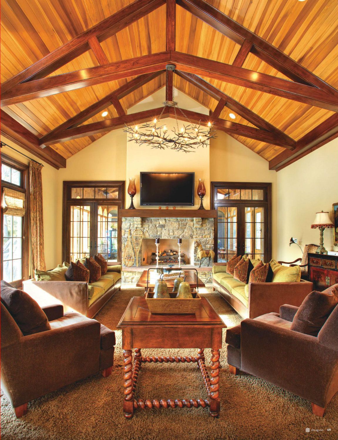 A Living Room With Lots Of Furniture And A Fireplace - Carmel, IN - Goldberg Design Group