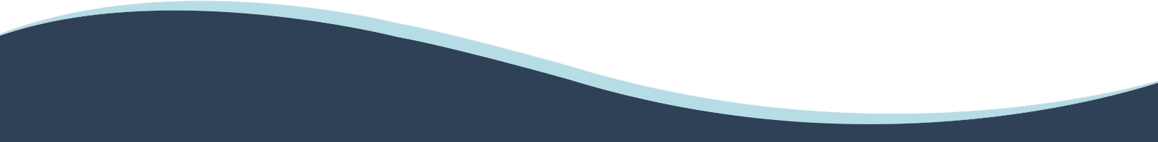 Dark blue curved banner with a thin light beige edge on a white background