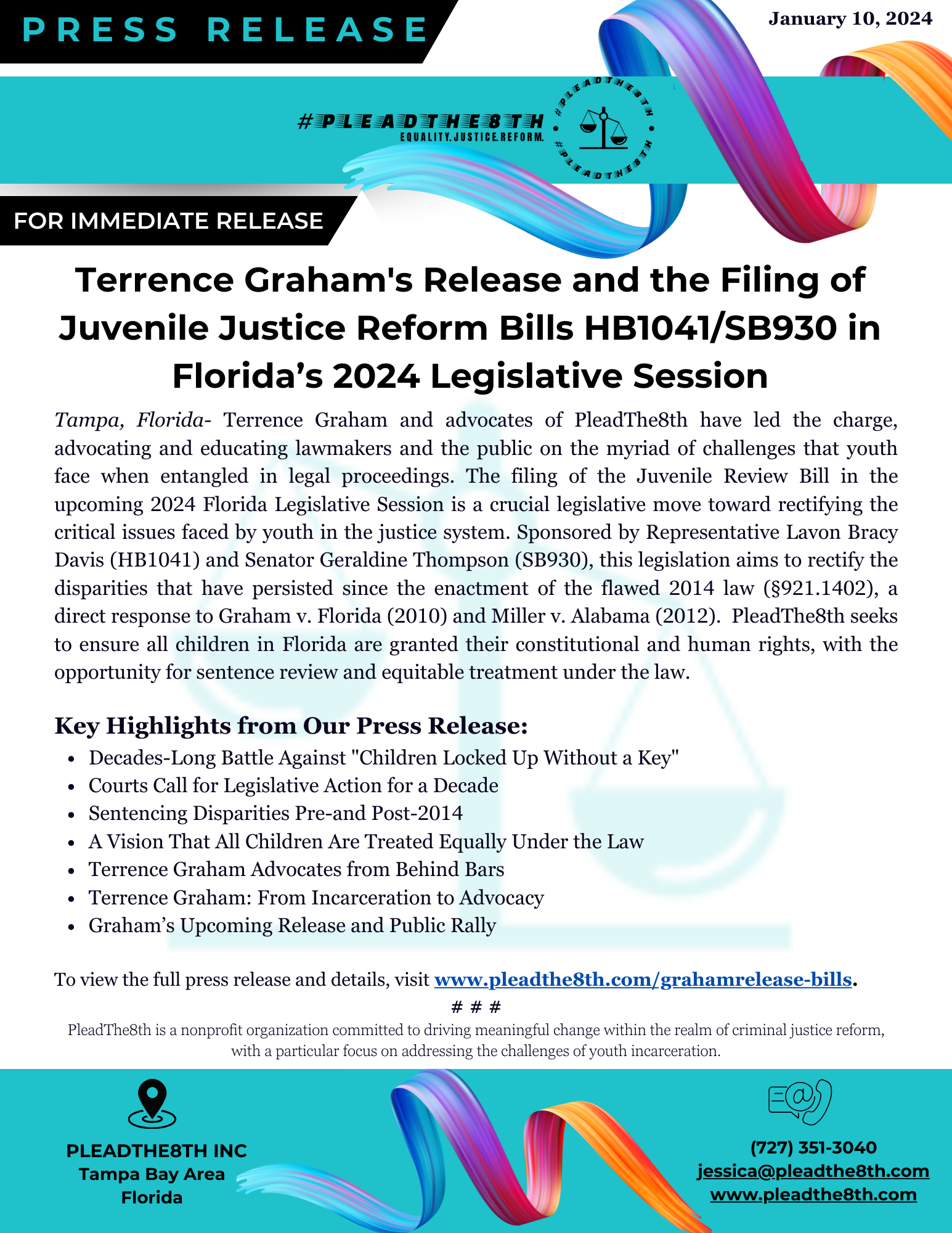 Terrence Graham's Release and Florida Juvenile Justice Reform Bills HB1041 & SB930