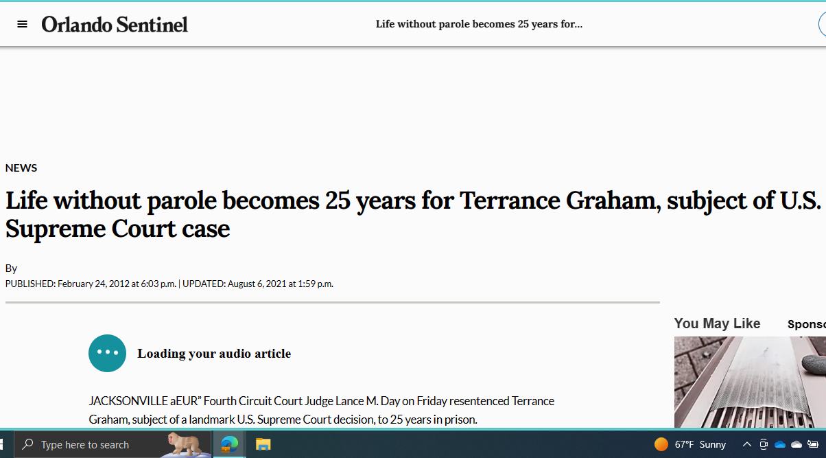 Terrence Graham, Graham v. Florida
