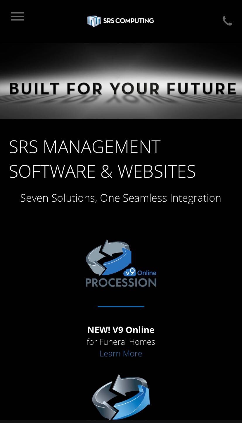 SRS Website on a smartphone
