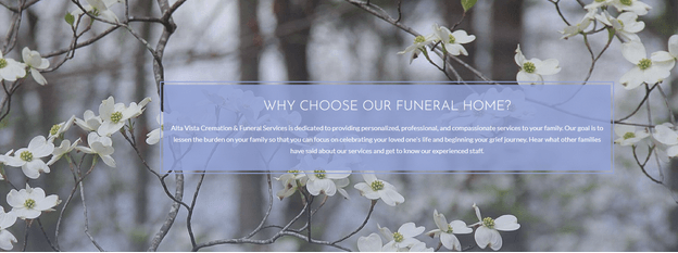Alta Vista Cremation and Funeral Service website