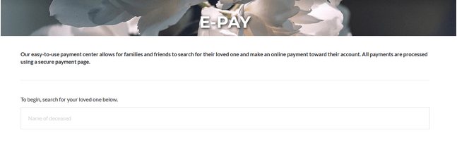 E-Pay on Lux Funeral Home website