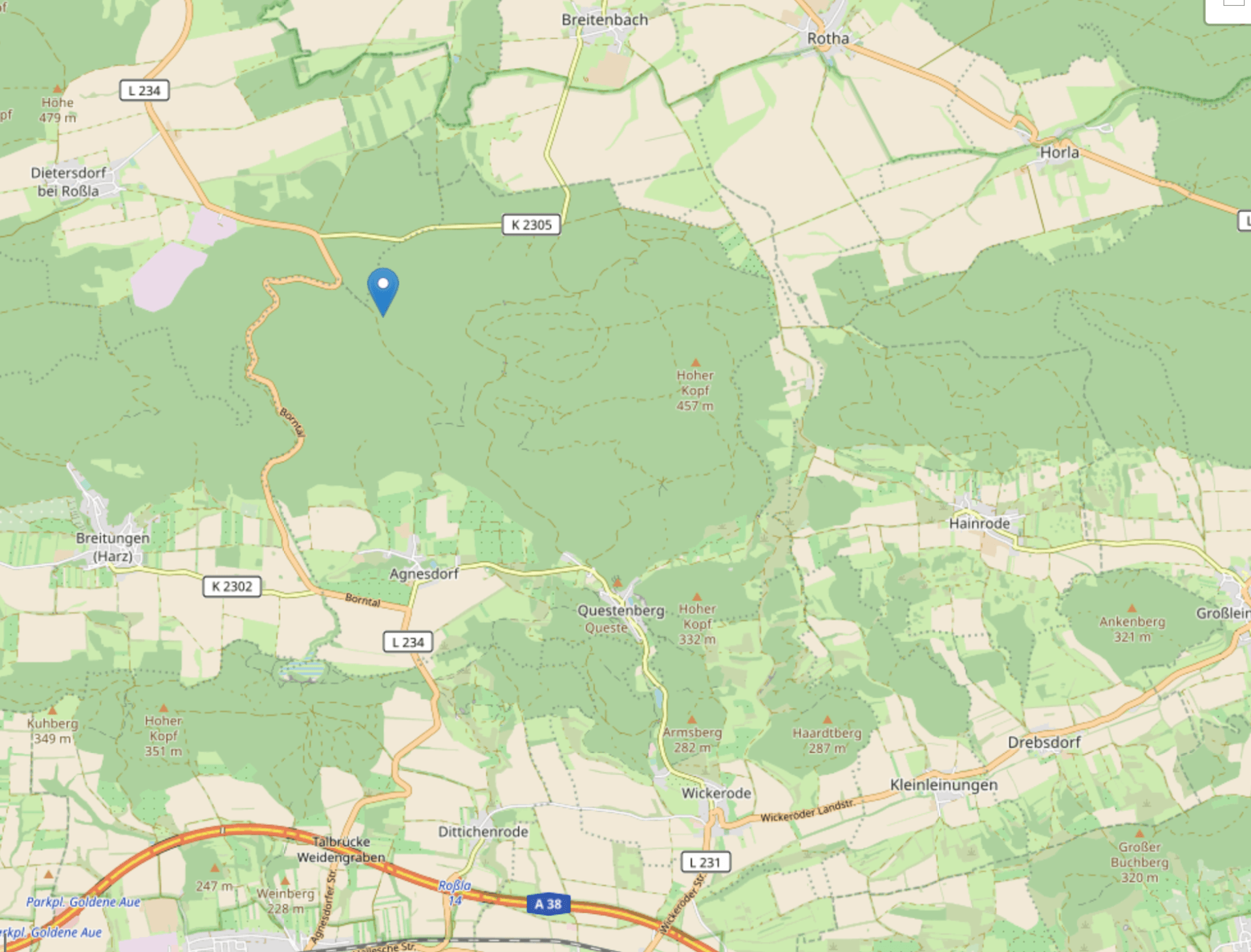Karte Wolfssstein Agnesdorf © Leaflet | Map data © OpenStreetMap contributors