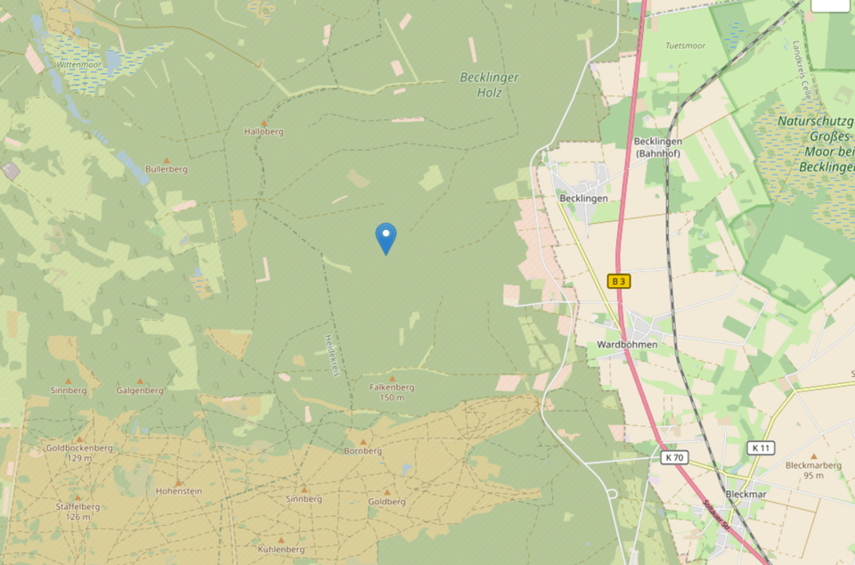 Karte Becklinger Holz © Leaflet | Map data © OpenStreetMap contributors