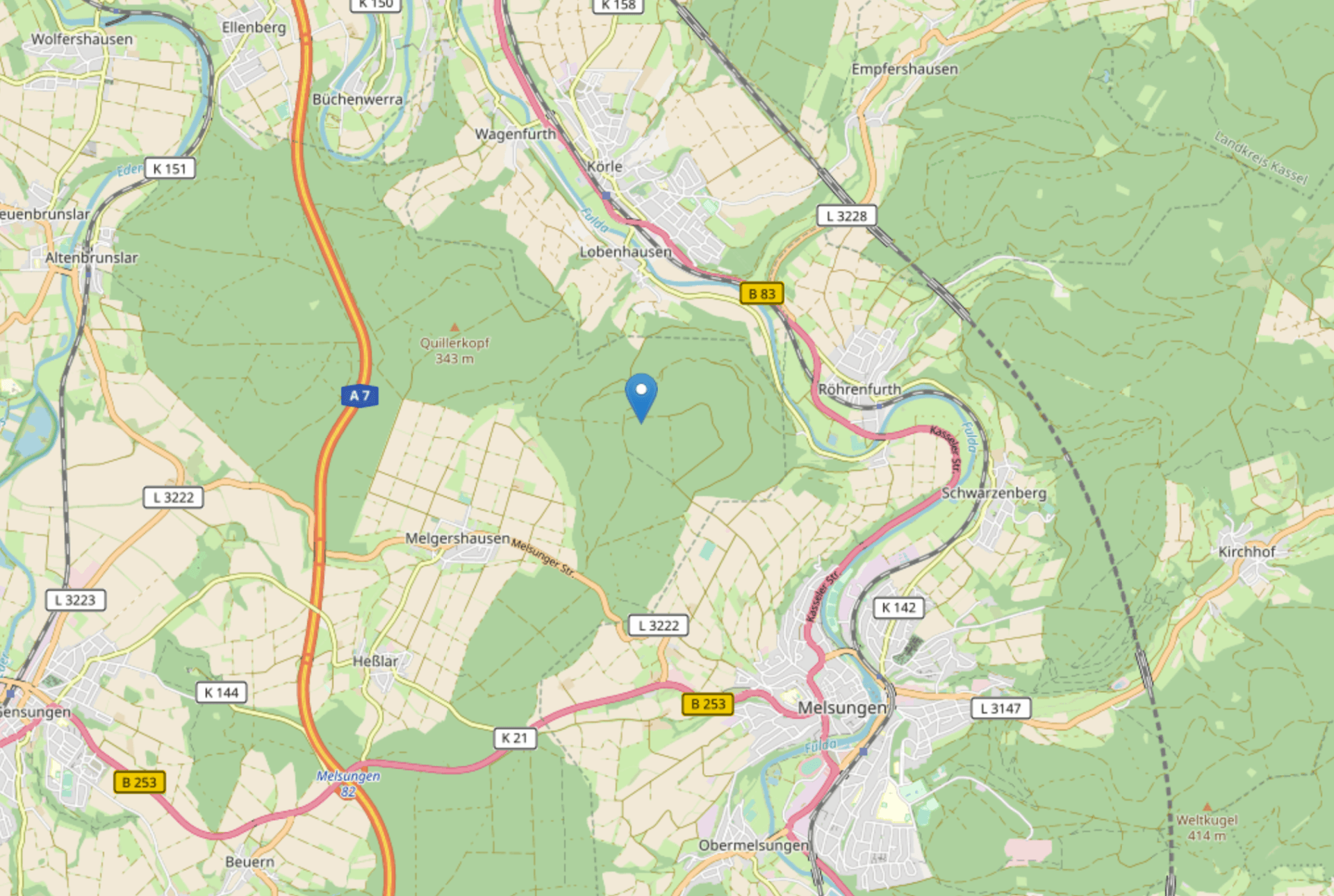 Karte Melgershausen © Leaflet | Map data © OpenStreetMap contributors