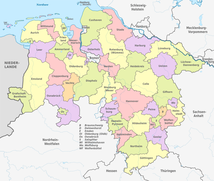 Bild Karte Niedersachsen