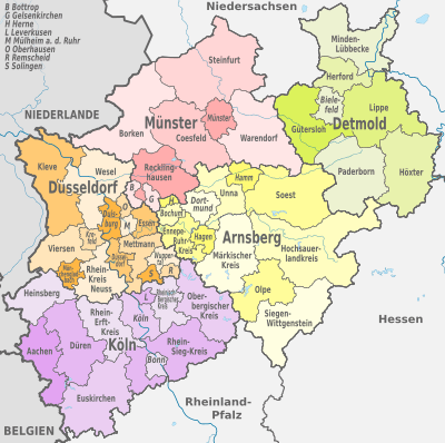 Bild Karte Nordrhein-Westfalen