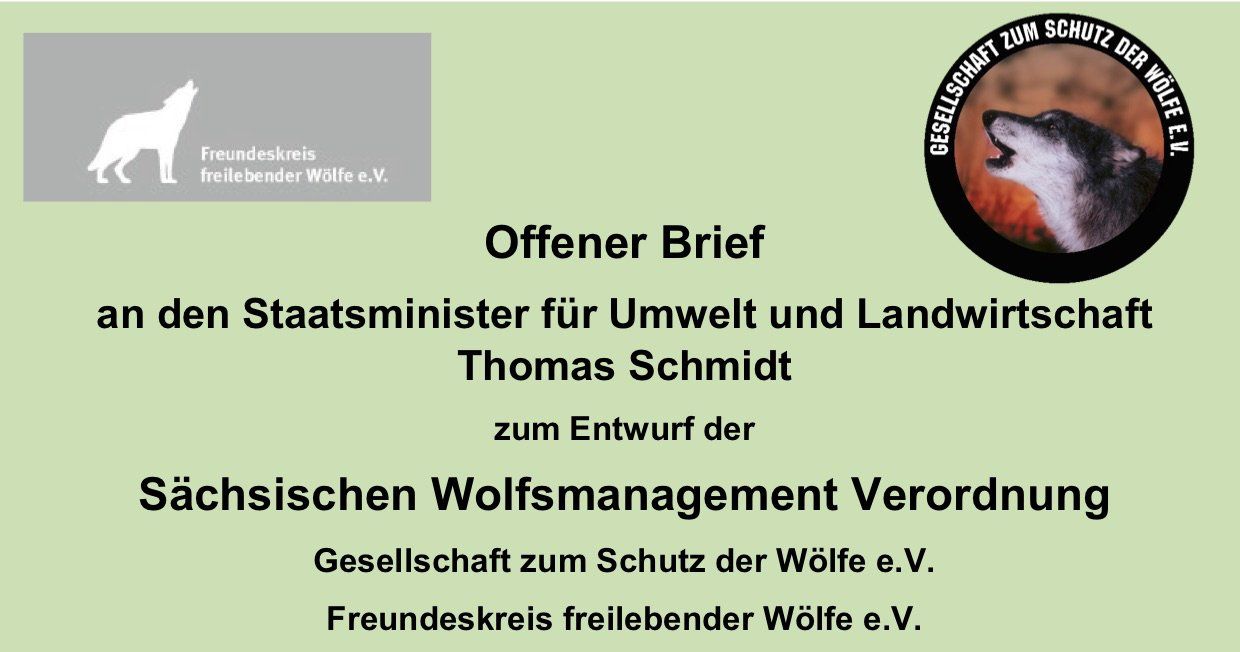 Bild Offener Brief zum Entwurf der Sächsischen Wolfsmanagement Verordnung