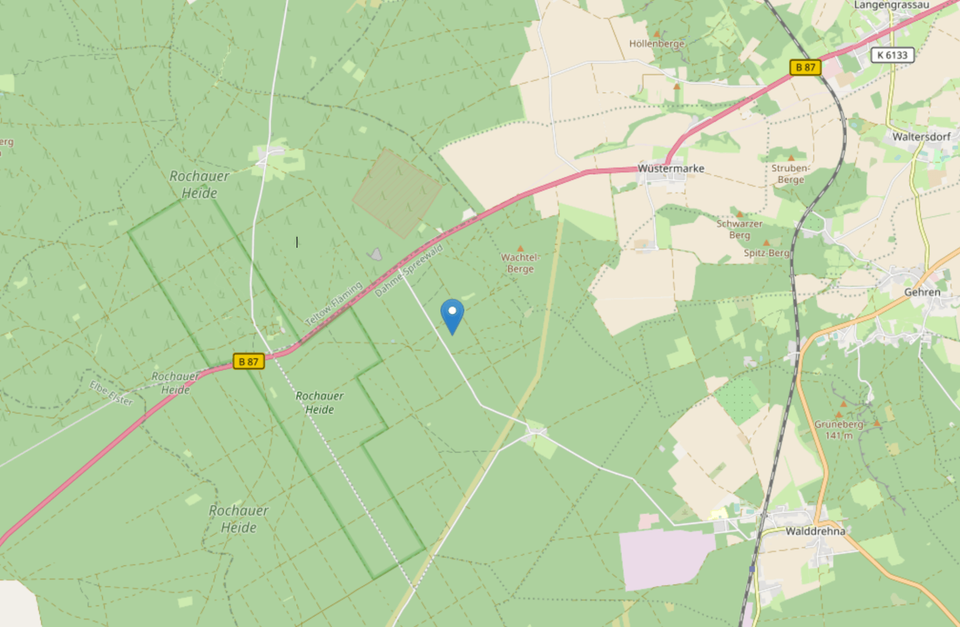 Karte Rochauer Heide © Leaflet | Map data © OpenStreetMap contributors