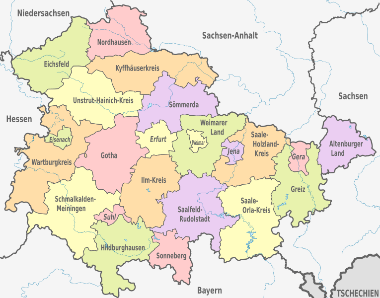 Bild Karte Thüringen