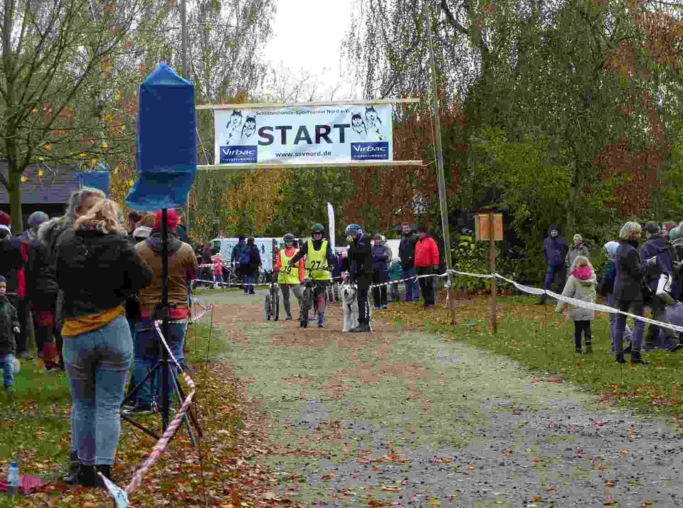 Bild 1 Infostand beim Zughunde-Wagenrennen in Trappenkamp