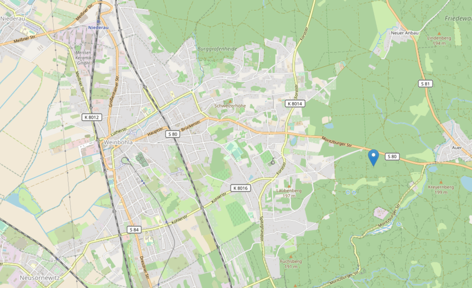 Karte Weinböhla © Leaflet | Map data © OpenStreetMap contributors