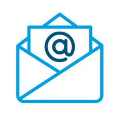 Sobre azul con símbolo