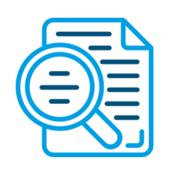 Lupa sobre documento, indicando búsqueda o análisis.