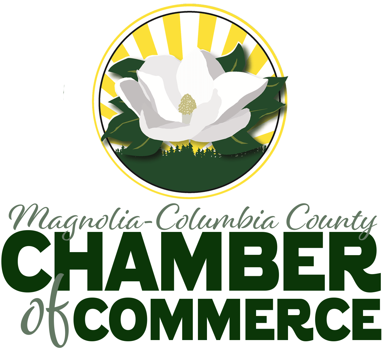 A logo for the magnolia columbia county chamber of commerce