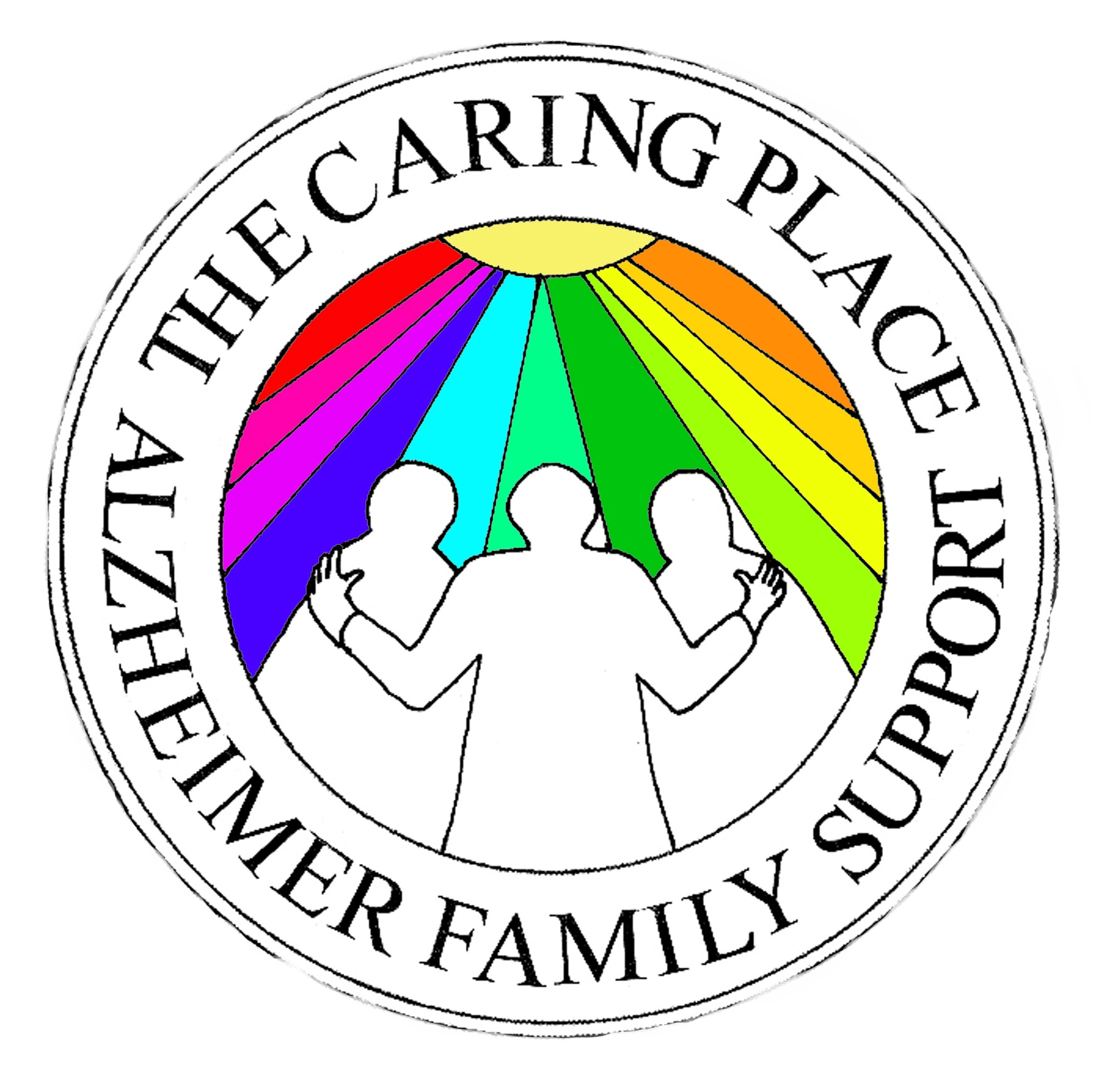 A logo for the caring place alzheimer family support